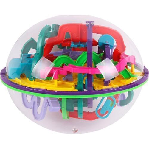 3D Magic Intellect Maze Ball Castle Logic Big Puzzle Ball Educational Magic Intellect Puzzle Game Balls 100-299 Steps Kid Toys