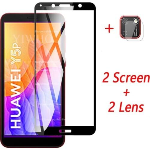 4 in 1 Camera Lens Protector For Huawei Y5p Screen Protector Tempered Glass For Huawei Y5p Camera Glass For Huawei Y5p Glass