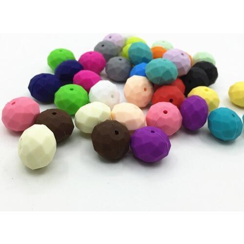 50pcs/lot Silicone Geometric Hexagon Bead - Food Grade Teething Baby Bead - Baby Chew Bead - Teething Necklace Silicone Diy Bead