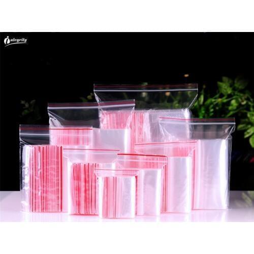INTEGRITY 500pcs/ 8*12cm Zip lock clear Self Sealing Plastic packaging Bag Festive Party Supplies Gift Bag Sundries Storage bags