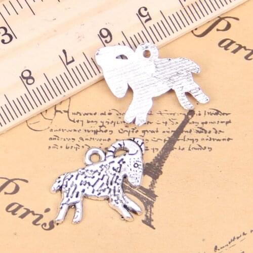 54pcs Charms For Jewelry Making goat sheep 21x19mm Antique Silver Plated Pendants DIY Handmake Tibetan Silver Bracelet Necklace