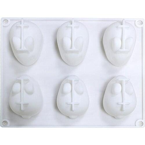6-Cavity 3D Rabbit Cake Mold DIY Handmade Baking Mould For Mousse Cake Chocolate Pastry Fondant Mold Cooking Decor Tools