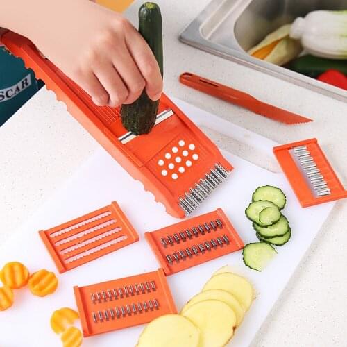 7pcs Kitchen accessories Vegetable Cutter Shredder Portable Manual Vegetable Slicer Grater Multi Purpose Home Kitchen Tool