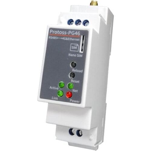 9~50V/100~240V DC/AC 4G Router Protoss-PG46 RS485 to 4G Ethernet Serial Server Rail Mounting DTU