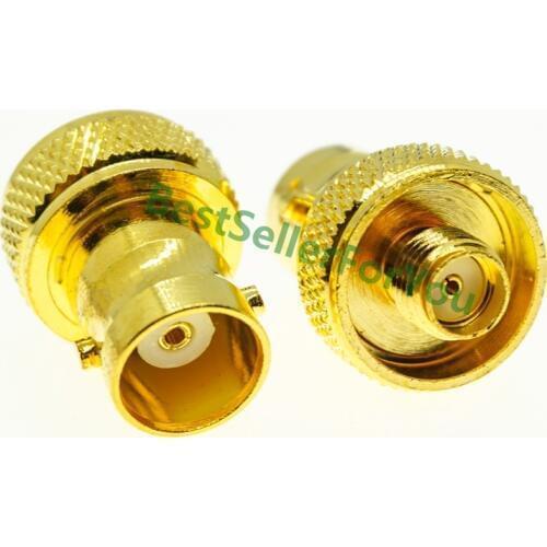 SMA Female To BNC Female Convert Adapter For Two Way Radio BaoFeng UV-5R FD-880 Golden