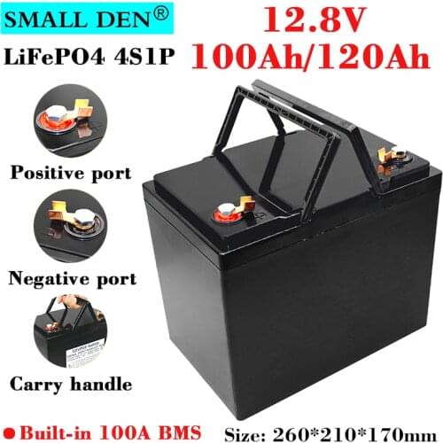 12.8V 90Ah 100Ah Lifepo4 Battery Pack Built-in 4S 100A Balanced BMS for Solar storage golf carts marine battery 12V Power Supply