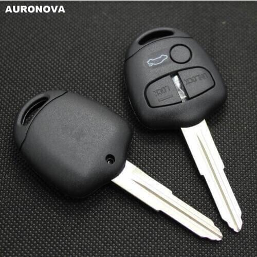 AURONOVA New Replace Original Key Shell for MItsubishi 3 Buttons Remote Car Key Case With Uncut Left Groove Blade
