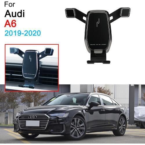 Car Phone Holder Air Vent Mount Clip Clamp Mobile Phone Holder for Audi A6 C8 Accessories 2019 2020