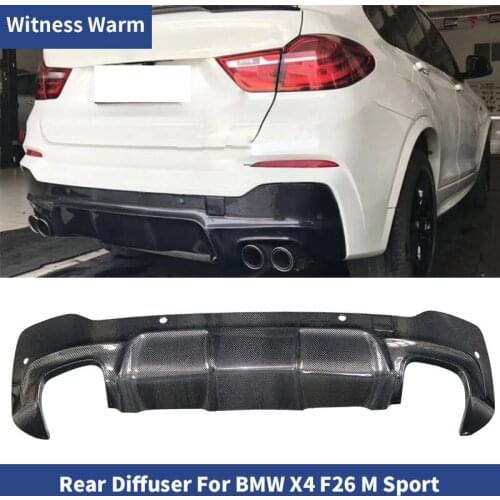 Car Styling Carbon Fiber Rear Diffuser Lip Bumper Spoiler for BMW F26 X4 M-Tech sport bumper Package 14-UP