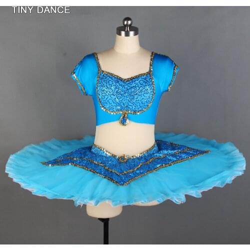 Child & Adult Ballet Dance Tutu Stretch spandex and micro sequin leotard bodice with layers of pleated tulle pancake tutu BLL118