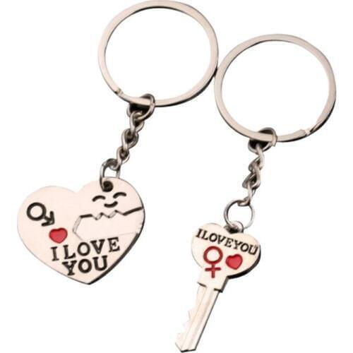 Trendy Love Key Creative Couple keychain Jewelry Gifts for Boyfriend Girlfriend Friend