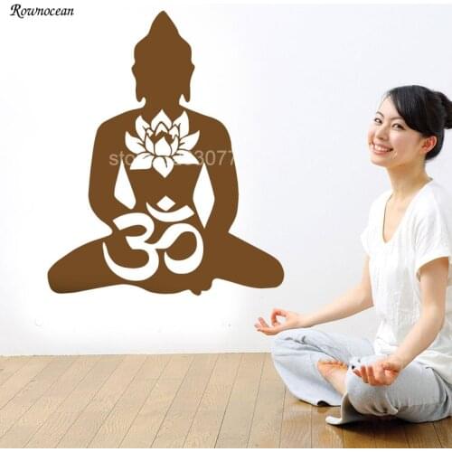BUDDHA Vinyl Decal Sticker Wall Bumper Lotus Om Symbol God Buddhism Yoga Interior Room Decoration Removable Plane Muarl Z150
