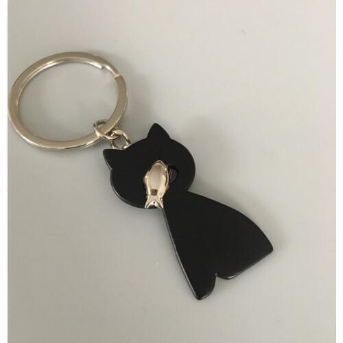 Black cat key chain key ring kitty keychain key holder cute portachiavi chaveiro llaveros mujer bag charm free shipping