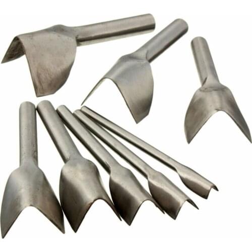 DIY Cutting 10-45mm V-Shape Leather DIY Punching Handwork Tool Belt Round Fillet Shaped Punch with Tail Cut Steel Leather