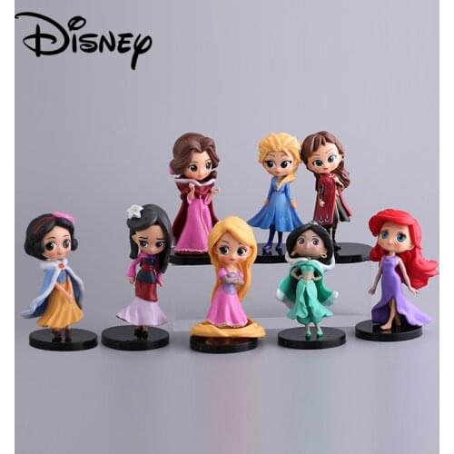 6-8pcs/set Disney Princess Action Figures Pvc Collection Model Snow White Anna Elsa Ariel Cinderella Dolls Toys For Childrens
