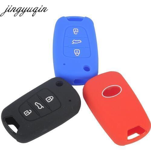 Jingyuqin 30pcs/lot Silicone Key Cover Case For Kia RIO K2 K5 Sportage Sorento fit Hyundai i20 i30 i35 iX20 iX35 Solaris Verna