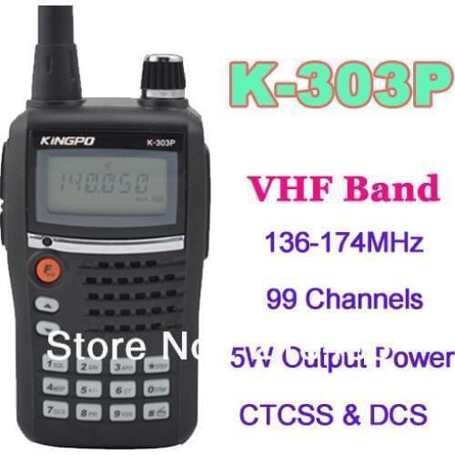 Kingpo K-303P VHF 136-174MHz 5W 99CH FM Portable Two-way Radio Handheld Transceiver