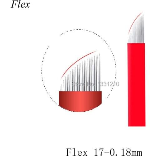 Sobrancelha Blades Tatuagem Microblading 17flex 0.18mm Permanent Makeup Line Eyebrow Tattoo Needles For Tobori Microblading Pen