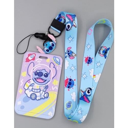 LB1466 Stitch Cute Lanyard for Key Neck Strap lanyard Card ID Badge Holder Key Chain Key Holder Hang Rope Keyrings Accessories