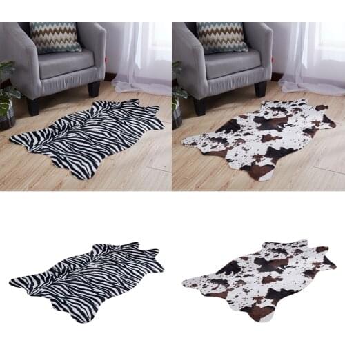 Soft Animal Skin Faux Fur Rug Non-slip Pelt Hide Mat Carpet Home Decoration