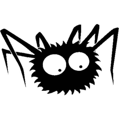 17.8CM*10.6CM Cute Friendly Cartoony Spider Decor Decal Car Sticker Vinyl Black/Silver C19-0283