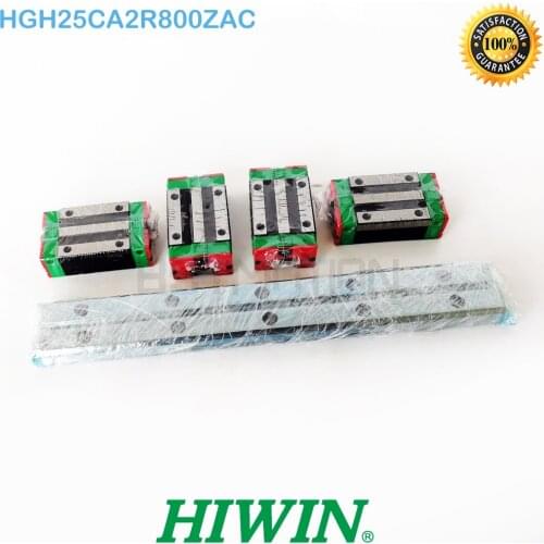 Original HIWIN 25mm Linear Motion Guide HGR25 2pcs 800mm Rail 4pcs HGH25CA Carriage Bearing HGH25CA2R800ZAC