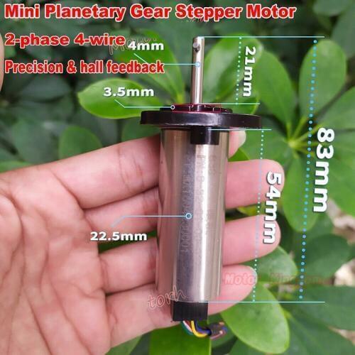 USED Micro 22.5mm 2-phase 4-wire PrecisionPlanetary Gear Stepper Motor Ultra Large Torque With Hall 21mm Output Shaft