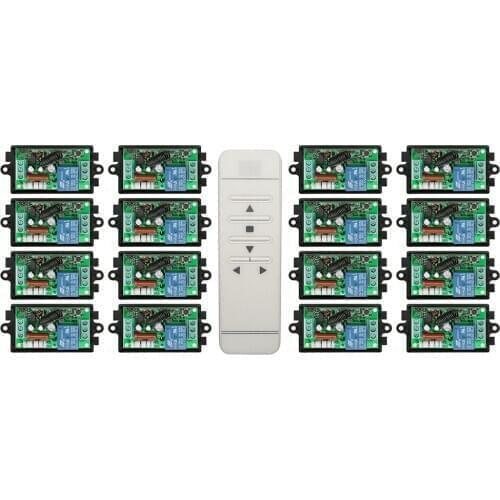 Latest AC220V 1CH 10A 433MHZ intelligent digital RF remote control switch +16*receiver Garage Door/window /lamp/blinds