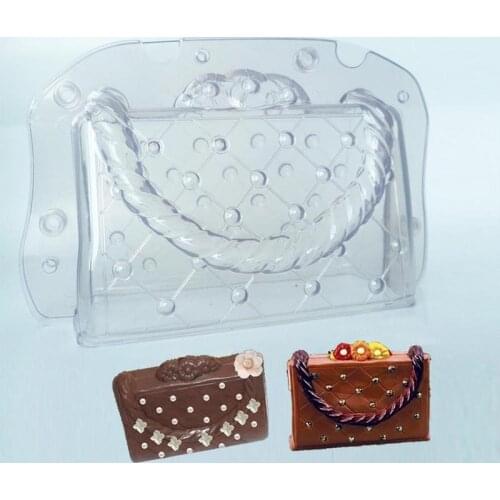 Transparent Chocolate Bag Mould 3D Handbag-Shaped Baking Mold Candy Plastic Baking Tools Cake Decorating Tools Kitchen Tools