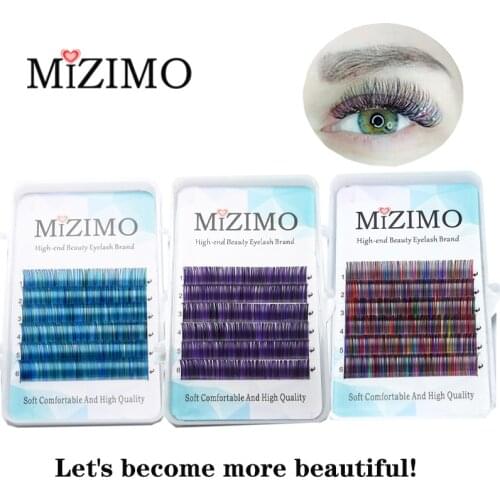 MIZIMO color mixed false eyelashes, extended eyelashes, cosmetic eyelashes, personal eyelashes, natural soft eyelashes, soft eye