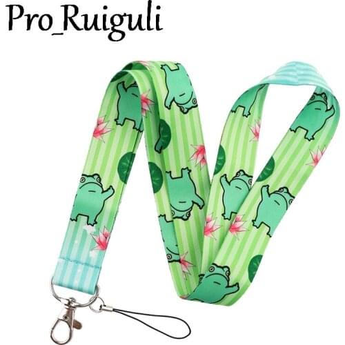 30pcs Cartoon frog Lanyard for Keys Phone Cool Neck Strap Lanyard for Camera Whistle ID Badge Cute webbings ribbons Gift