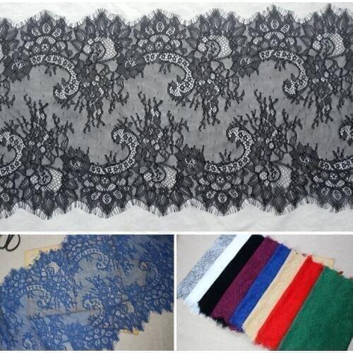 White Black Floral Embroidered French Eyelash Lace Ribbon for Dress Sew OnGarment Decoration and DIY Craft Lace Trimming 3meters