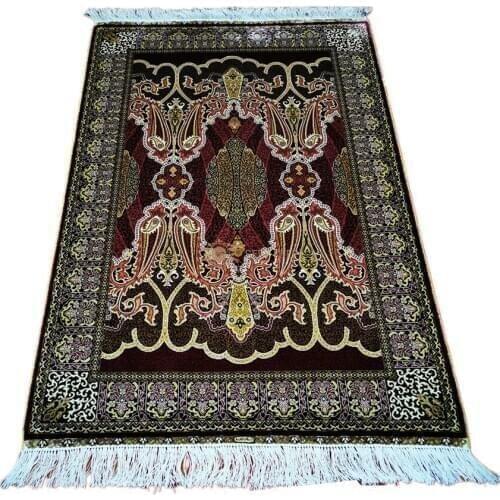 Seeykeep™ 3x4.5ft Silk Handknotted Magnificent Starry Door Composed of Fine Scrolling Vines Add Paisley Designs-FC3016041