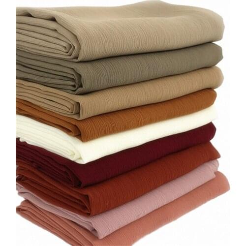 Chiffon Wrinkle Scarf Solid Color Pleated Stripe Headwear Scarves Women Muslim Pearl Chiffon Hijab Head Wrap Plain Travel Shawls