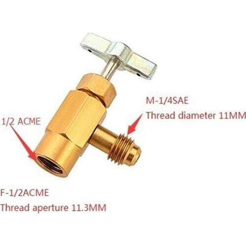 Alloy 1/4 SAE Thread Adapter R-134a Refrigerant Can Bottle Tap Opener Valve Tool Auto Car Accessories Car Styling