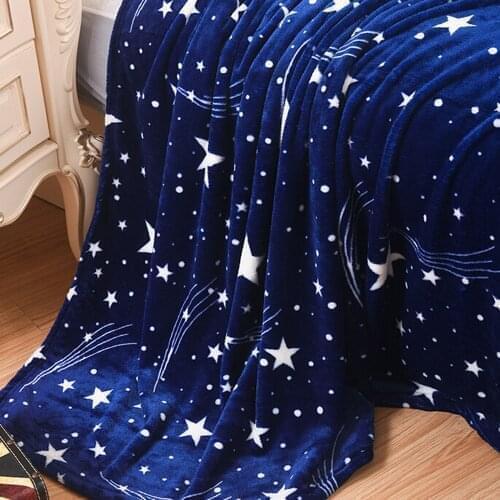Super Soft Warm Solid Warm Micro Plush Fleece Blanket Throw Rug Sofa Bedding Galxy Blanket Blue Flannel Bedding Set Home Decor