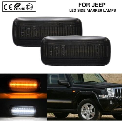2X Smoke LED Side Marker Lamps (Amber)LED Position lights(white)for JEEP Patriot Compass Commander Grand Cherokee Chrysler Dodge
