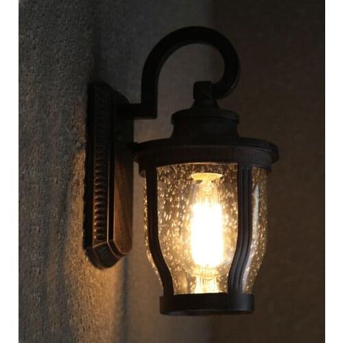 Fashion Vintage waterproof Garden wall lamp outdoor with e27 edsion art bulb lamp