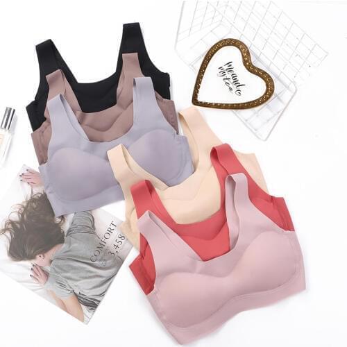 Wasteheart Women Fashion Pink Red Bralette Wireless One-Piece Bras Push Up Cotton Cup A B Student Padded Maiden Bras