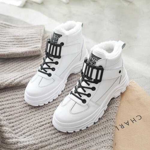 2002 winter plus velvet high-top womens board shoes, trendy shoes, autumn womens shoes, students' wild two cotton shoes, women
