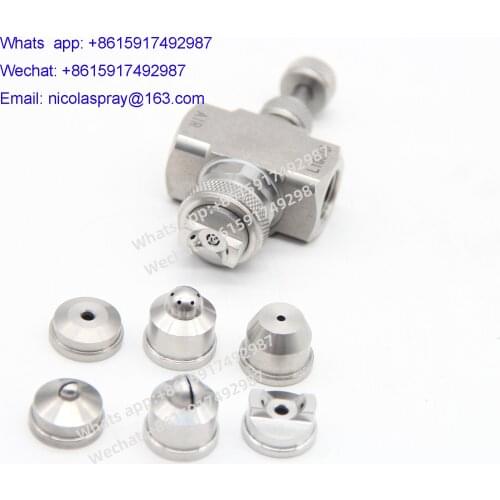 1/4" Stainless steel air atomizing nozzle Adjustable spray atomizing humidifying nozzle Two-fluid gas-water mixing nozzle