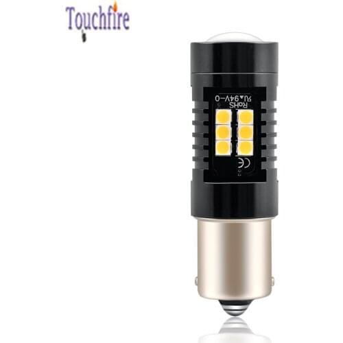 1PCS LED Car Bulb 1156 1157 12V P21W Canbus Reverse Light Signal DRL Auto Light Amber Dropshipping White