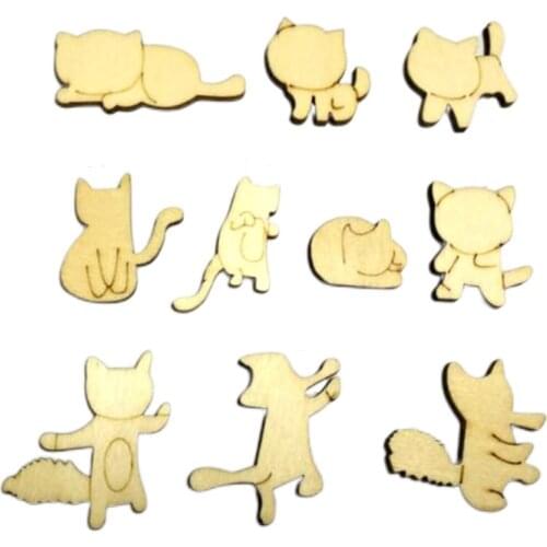 100pcs/bag high quality ten kinds of mini the cat die cutting Angle of wood/hotel wedding decoration kinds optio c1