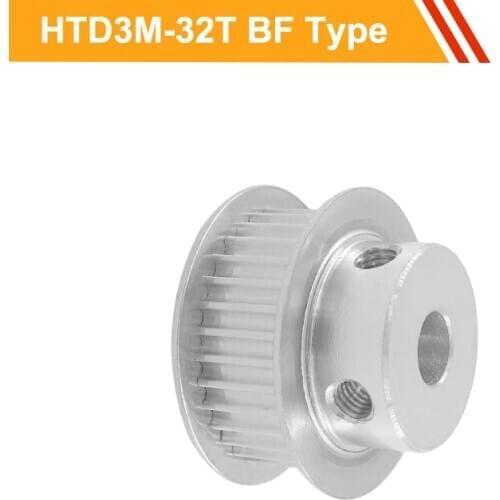 3M 32T Timing Pulley HTD3M Type Aluminium Pulley Wheel 11mm/16mm Belt Width 6/8/10/12/14/15/16mm Bore Tooth Belt Pulley