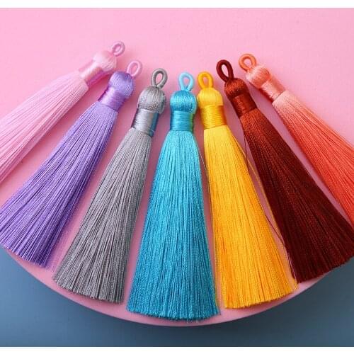 5/10Pcs 8cm Small Silk Tassel Earrings pendant Charms Crafts Silver End Caps Tassels Brush For DIY Jewelry Making Accessories
