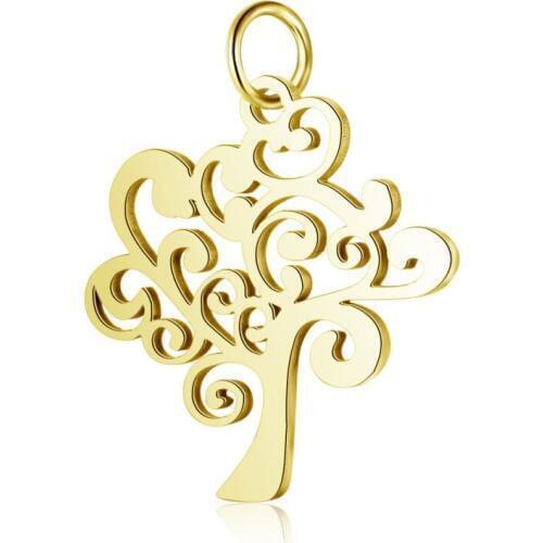 5pcs/lot 304 Stainless Steel Pendants Heart Shape/Tree of Life Shape Pendant Charm for necklace jewelry DIY making F60