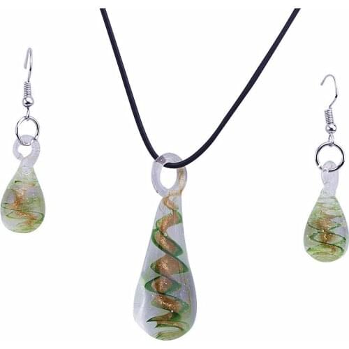 6 Sets/Lot Teardrop Lampwork Murano Glass Bead Pendant Earring FASHION