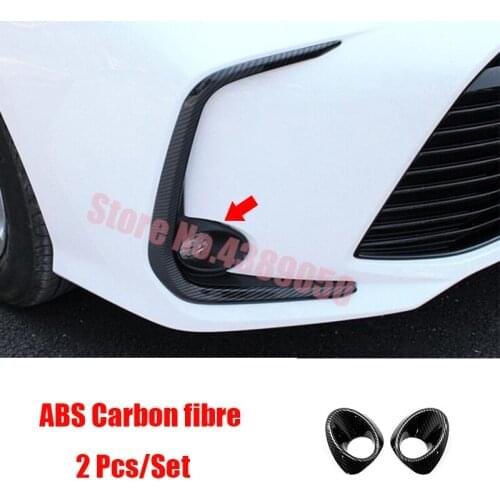 ABS Carbon fibre For Toyota Corolla Sedan 2019 2020 Accessories Car front fog lampshade cover frame Cover Trim Car Styling 2pcs