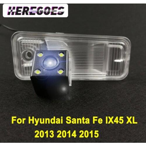 Car CCD 4 LED Night Vision Backup Rear View Camera Waterproof Parking Assistance For Hyundai Santa Fe IX45 XL 2013 2014 2015