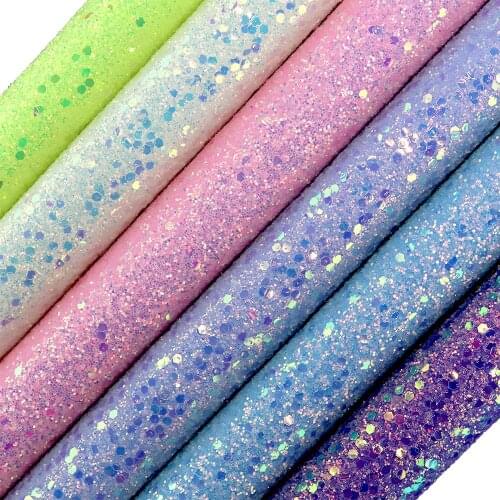 30x134cm Roll Shiny Chunky Glitter Fabric Leather With White Backing 2020 New Arrivals For Bows Decorations DIY Honghuxing AY326